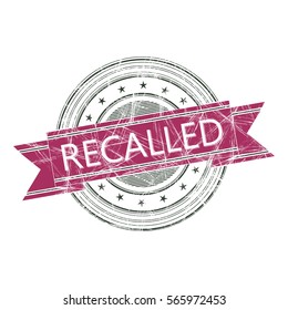 Recalled grunge rubber stamp on white
