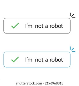 Recaptcha, I'm Not A Robot Set Confirmed Captcha. I'm Not A Robot Button Set. Website Security. Internet Safety. Vector Web Button. Stock Vector Illustration For Website Or Application. Vector EPS 8