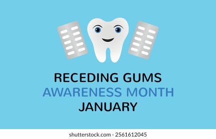 Receding Gums Awareness Month Background Banner Or Poster Design Template Vector.
