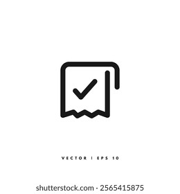 Receipt Approved Icon. Editable Stroke