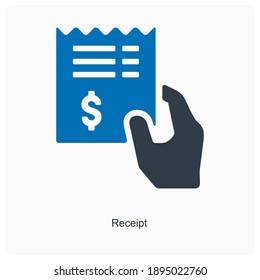 Receipt or bill icon concept