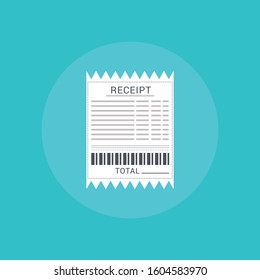 Receipt bill icon flat design - Illustration
