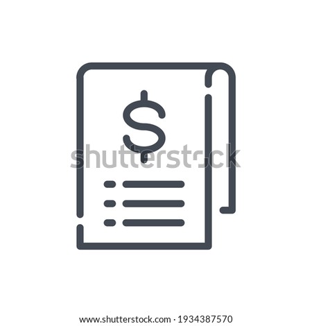 Receipt, bill and invoice line icon. Billing document vector outline sign.
