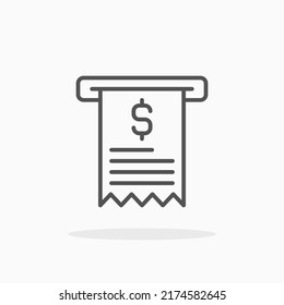 Receipt Bill line icon. Editable stroke and pixel perfect. Can be used for digital product, presentation, print design and more.