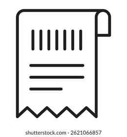 Receipt or bill outline icon