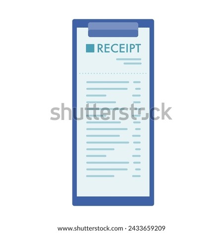 receipt in binder. Vector illustration that is easy to edit.