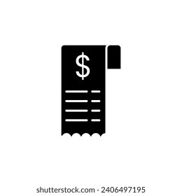 Receipt black fill icon in trendy style vector illustration, from payment icon collection. Top choice editable graphic resources for many purposes.	