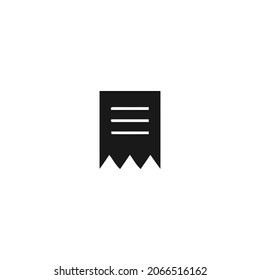 receipt black icon, shop black icon isolated white background 
