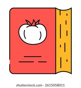 receipt book for cooking dish from tomato ingredient line icon vector. receipt book for cooking dish from tomato ingredient sign. isolated symbol illustration