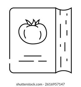 receipt book for cooking dish from tomato ingredient line icon vector. receipt book for cooking dish from tomato ingredient sign. isolated contour symbol black illustration