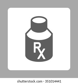 Receipt Bottle vector icon. Style is flat rounded square button, dark gray and white colors, silver background.