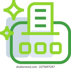 Receipt business icon collection with green outline style. symbol, set, web, line, technology, internet, design. Vector Illustration