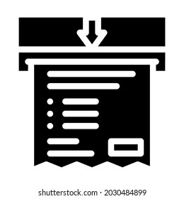 Empfangscheck Glyph Symbol Vektor. Empfangsscheckzeichen. isoliertes Kontursymbol