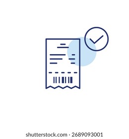 Wareneingang und Markierung. Genehmigte finanzielle Transaktionen, sichere Zahlung. Pixel perfekt, bearbeitbares Strichvektorsymbol