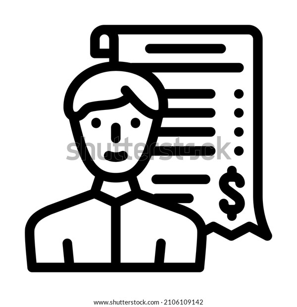 receipt of\
closed trade line icon vector. receipt of closed trade sign.\
isolated contour symbol black\
illustration