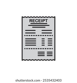 Receipt colored vector icon on white background