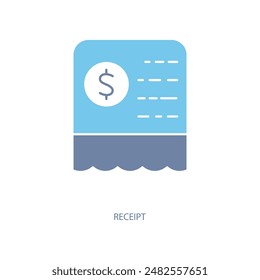 Icono de línea de concepto Comprobante. Ilustración simple del elemento. Diseño Comprobante del esquema del concepto.