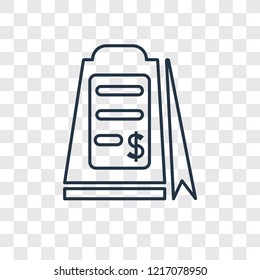 Receipt concept vector linear icon isolated on transparent background, Receipt concept transparency concept in outline style