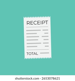 Ícone do documento de recebimento. Taxa de venda de fatura vetorial digital. Ordem de recebimento de vetor simples 