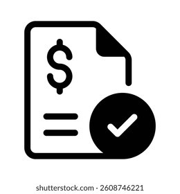 A receipt with a dollar symbol, symbolizing payments or invoices