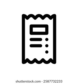 Receipt. Editable stroke vector icon.