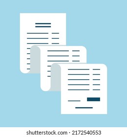 Receipt of finance bill, document with list price. Expense, invoice, check on paper. Receipt seller for transfer to buyer or client. Vector illustration