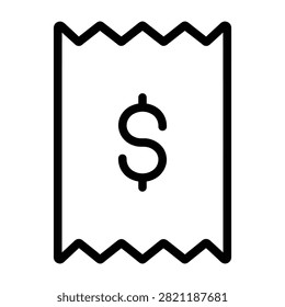 Receipt or financial invoice icon with accounting transaction shopping business commerce document purchase financial illustration commercial bookkeeping statement minimalist