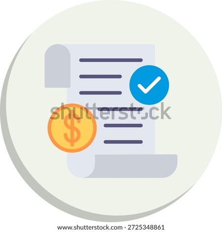 Receipt Flat Circle Style Icon