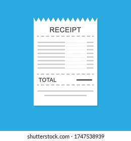 Receipt Flat Design Vector Illustration Isolated Stock Vector (Royalty ...