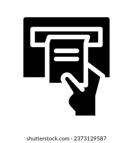 receipt glyph icon illustration vector graphic. Simple element illustration vector graphic, suitable for app, websites, and presentations isolated on white background