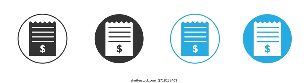 Icono de Comprobante para App y Diseño web. Ilustración de elemento simple.