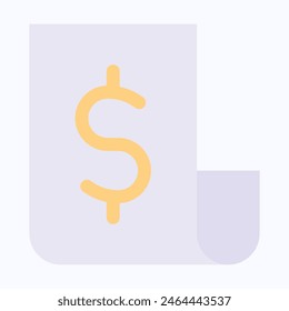 Receipt Icon, Bill, Flat Style Isolated Vector Icon.