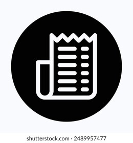 Receipt Icon, Bill Payment Invoice Vector Icon, 