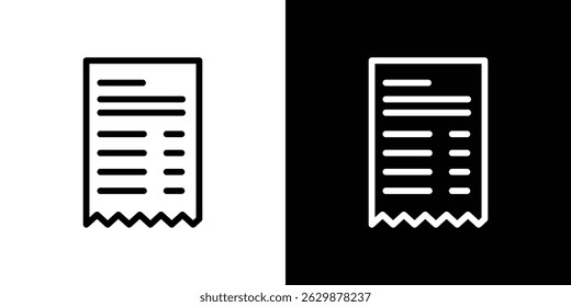 Receipt icon in black vector format