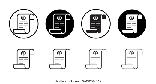 Receipt icon Black and white logo
