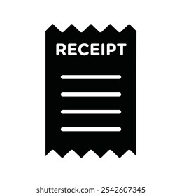 Icono de Comprobante signo de Vector blanco y negro