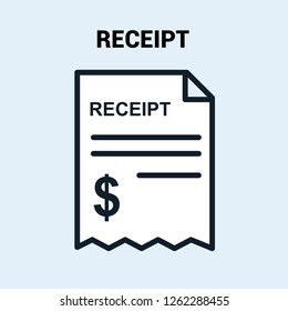 Receipt icon with blue background
