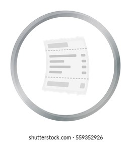 Receipt icon in cartoon style isolated on white background. E-commerce symbol stock vector illustration.