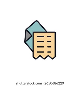 Comprobante icono colección. estilo de diseño con fondo