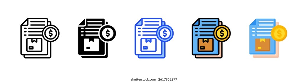 Receipt Icon Collection With Multiple Styles
