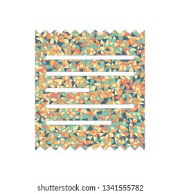 Receipt icon. Colored mosaic with polygons