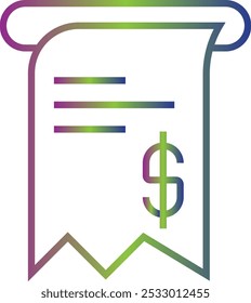 Receipt icon design for personal commercial use