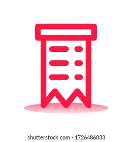 Receipt Icon Design with Red Line Style