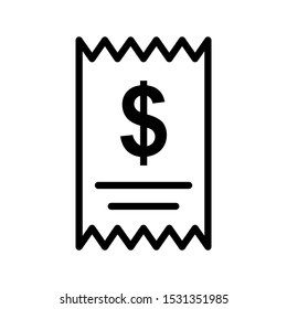 Receipt icon design. Receipt icon in trendy flat style design. Vector illustration.