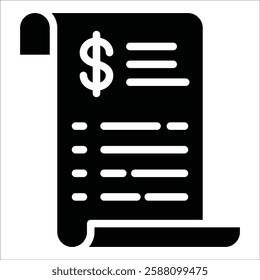 Receipt Icon Element For Design