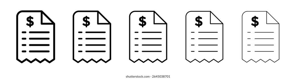 Receipt icon filled flat sign concept for web design.