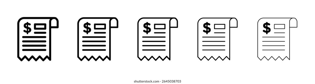Icono de Comprobante llenado concepto de signo plano para el Diseño web.