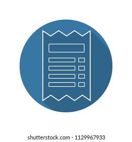 Receipt icon. Flat design.