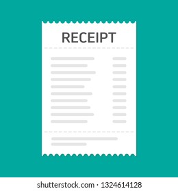 Receipt icon. Flat design. vector illustration concept image icon