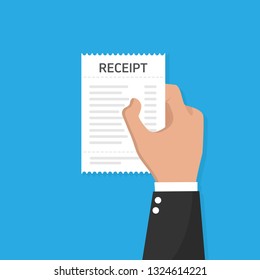 Receipt icon. Flat design. vector illustration concept image icon
